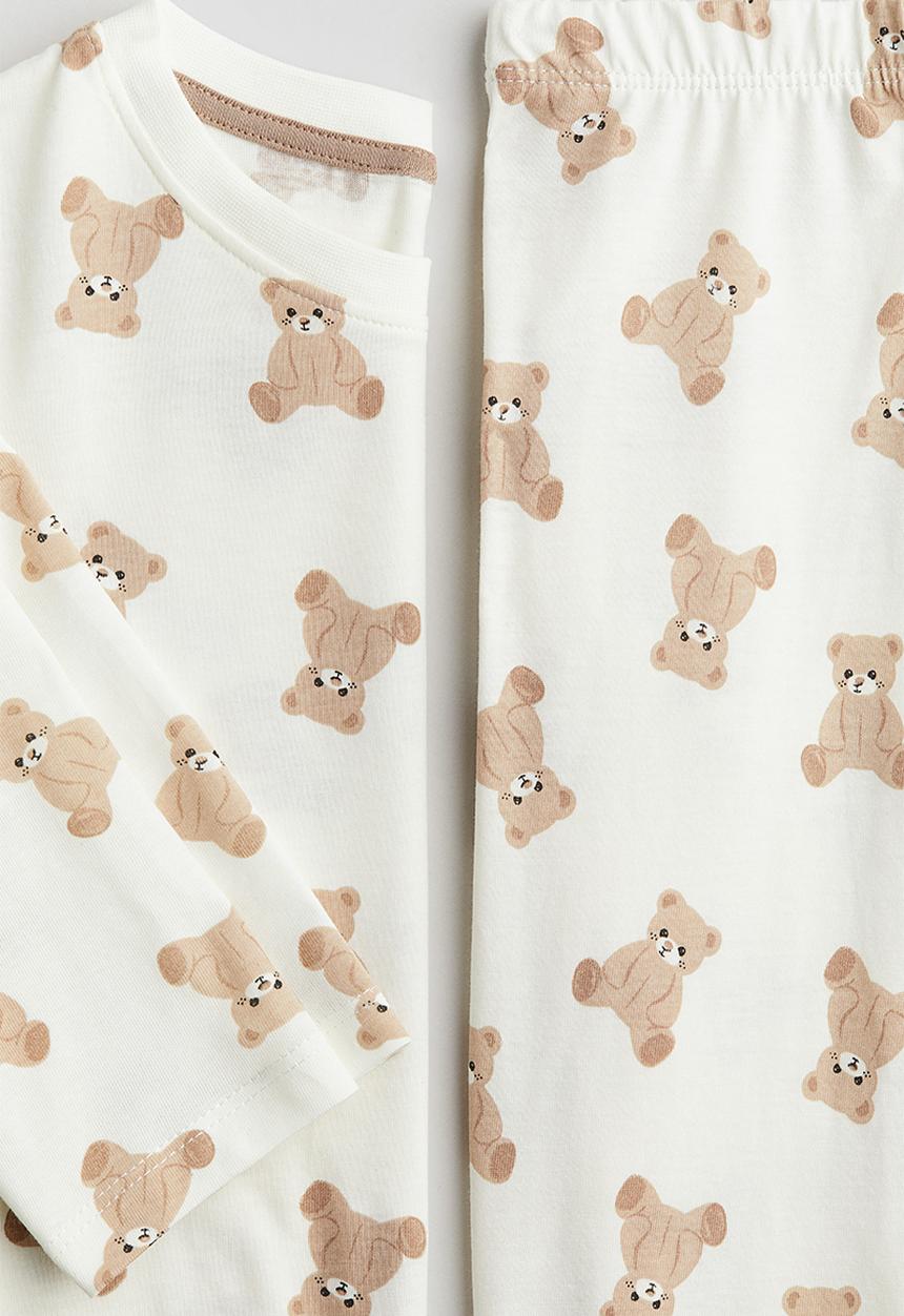 H&M - Printed cotton pyjamas - white/teddy bears 