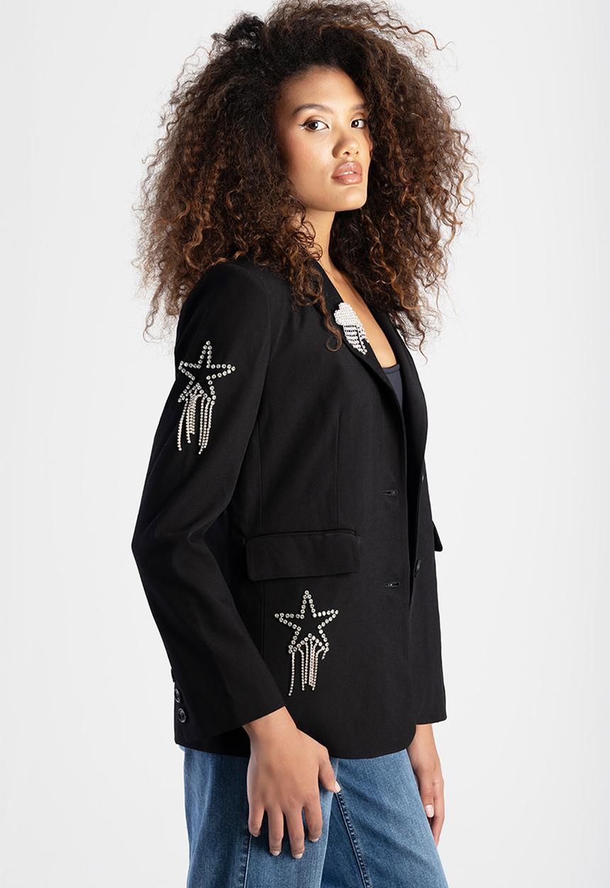 SISSY BOY - Bling It On: Blazer With Bling Details - Charcoal