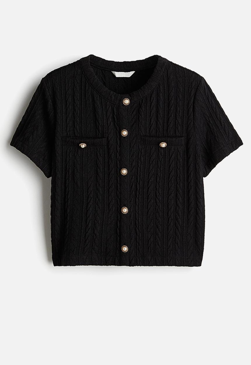 H&M - Cable-knit cardigan - black