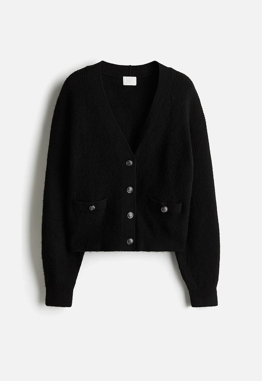 H&M - Rib-knit cardigan - black
