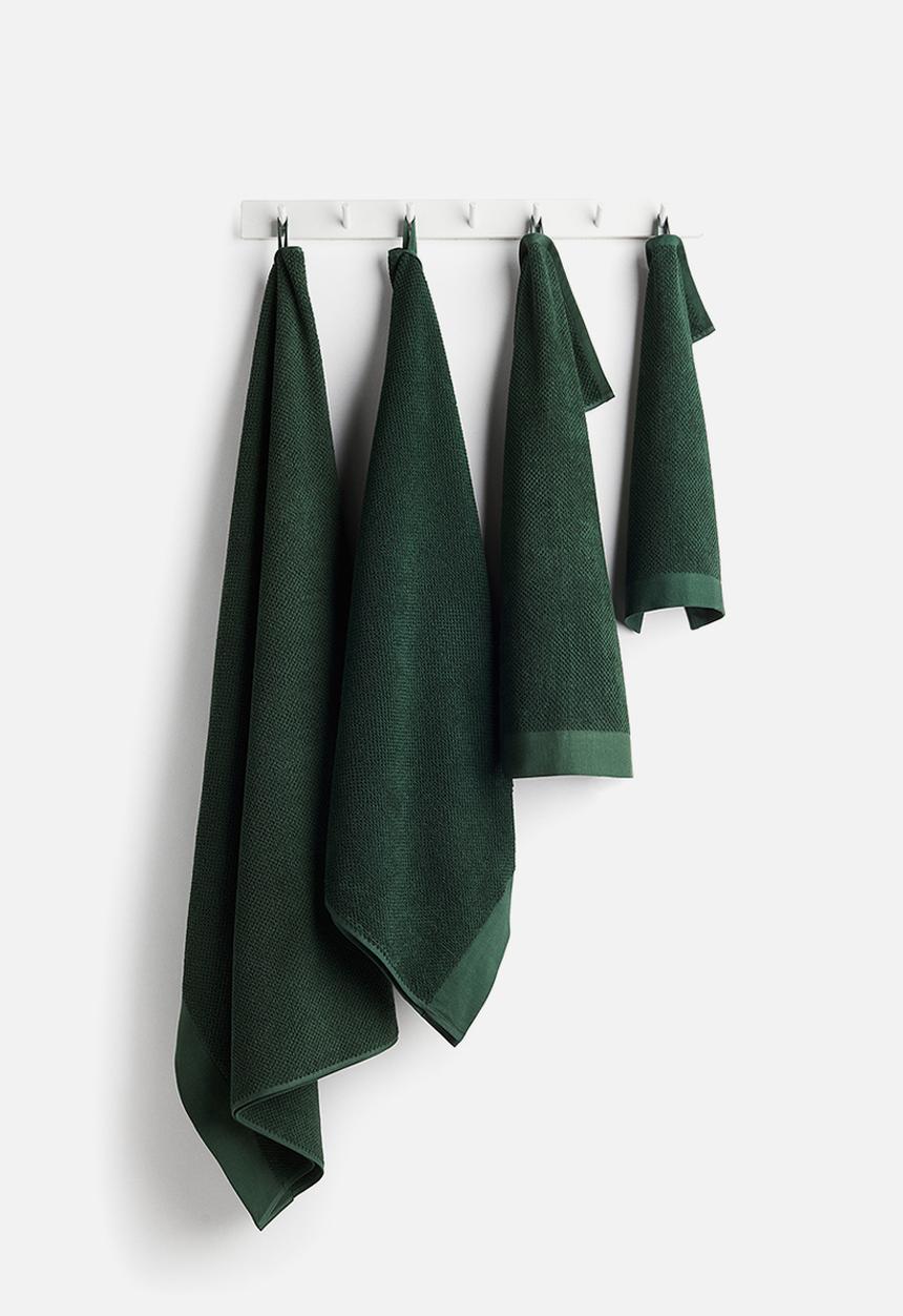 H&M - 2-pack cotton terry guest towels - green