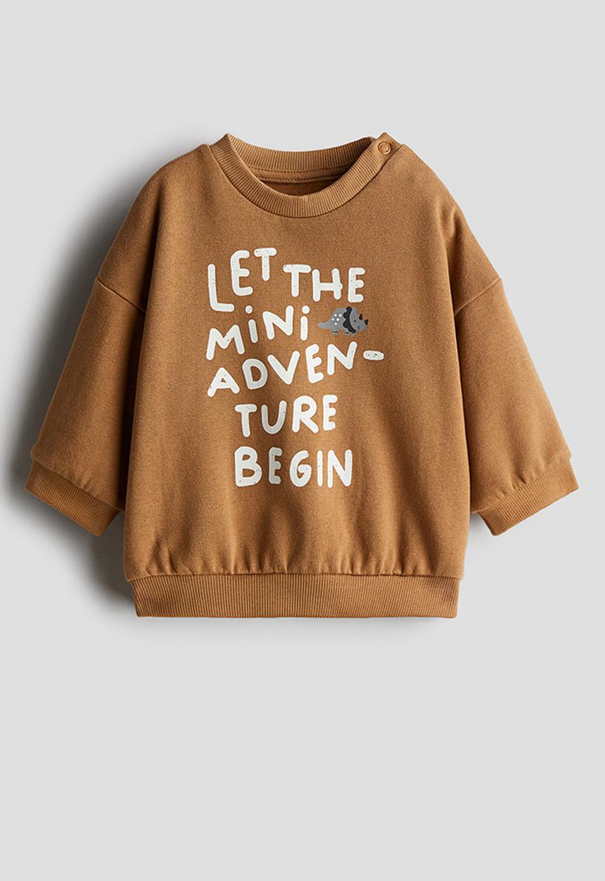 H&M - Printed sweatshirt - brown & adventure