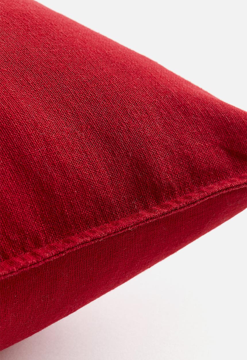 H&M - Linen-blend cushion cover - dark red 