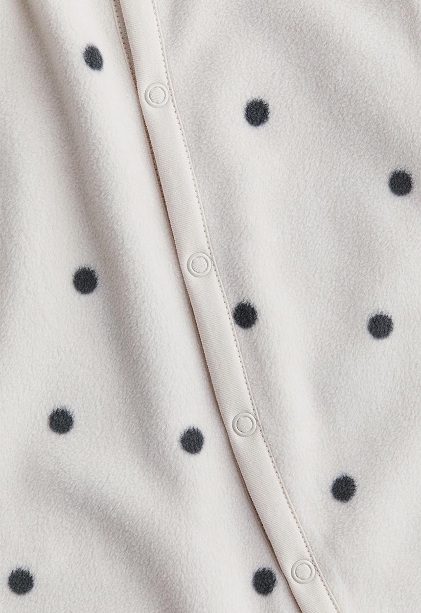 H&M - Fleece all-in-one pyjamas - white spotted