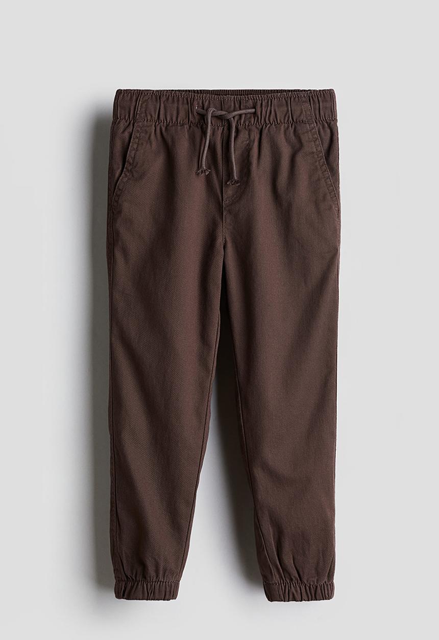 H&M - Jersey lined twill joggers - dark brown