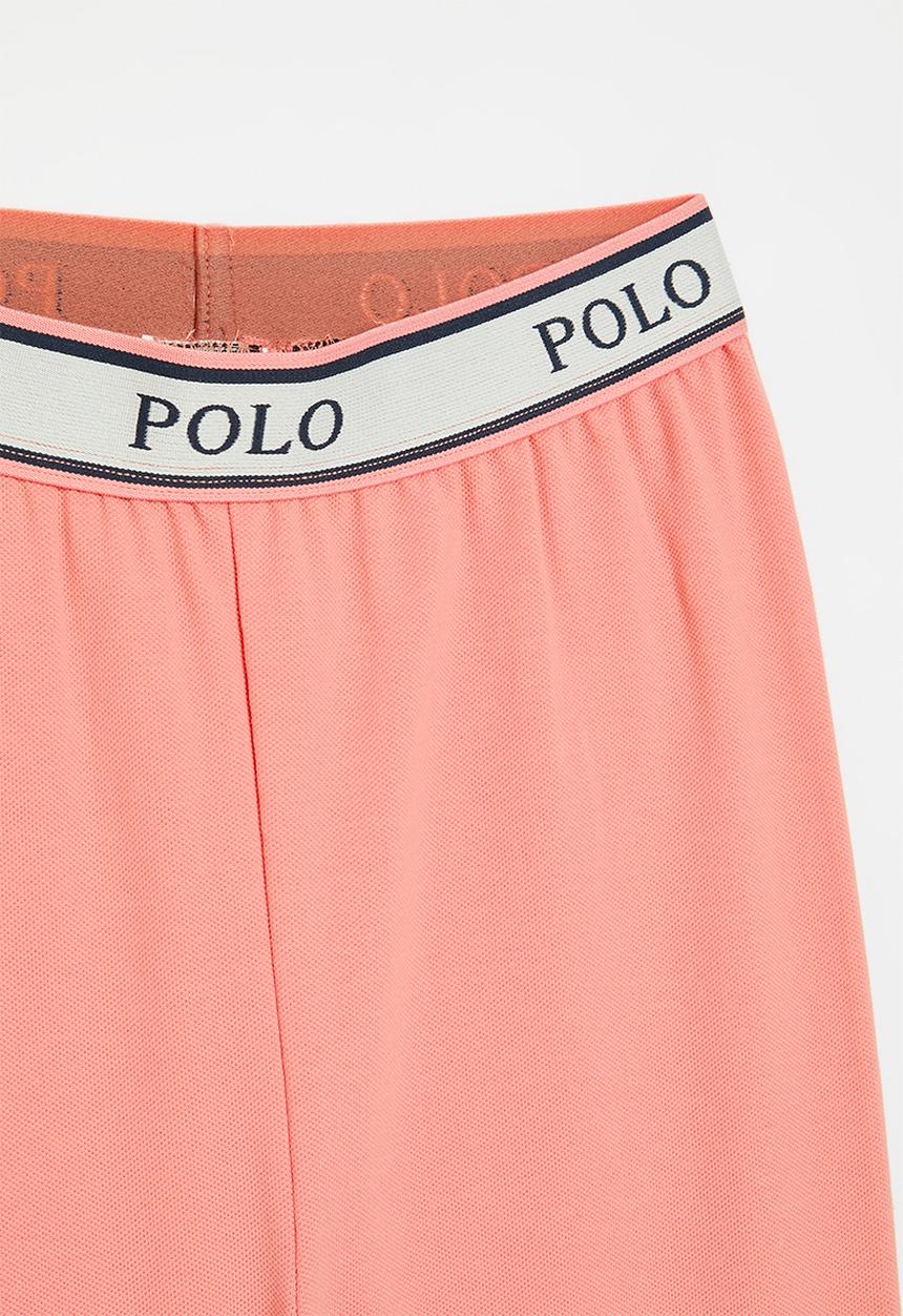 POLO - Girls bianca textured full length legging - peach