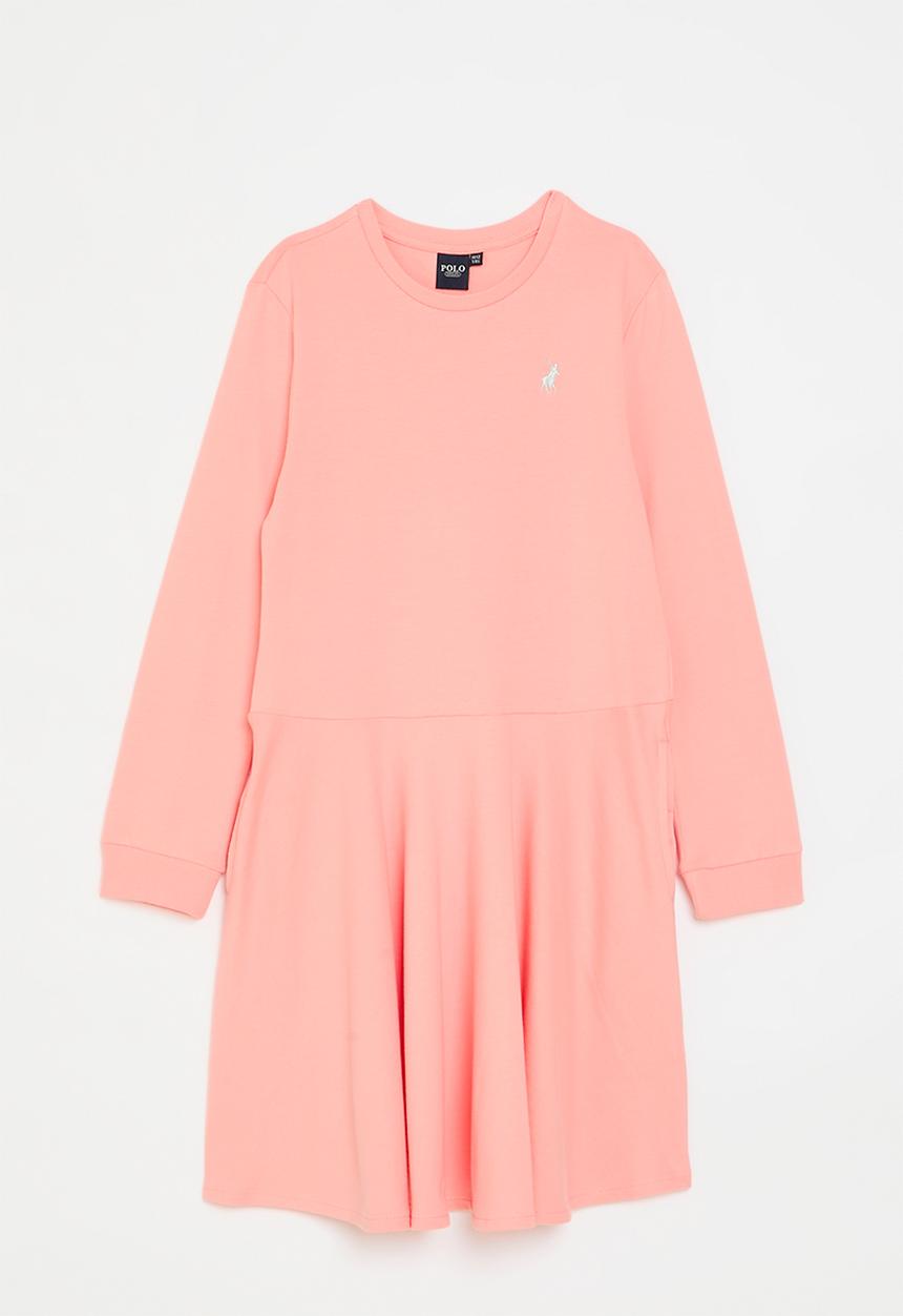 POLO - Girls harper long sleeve dress - peach