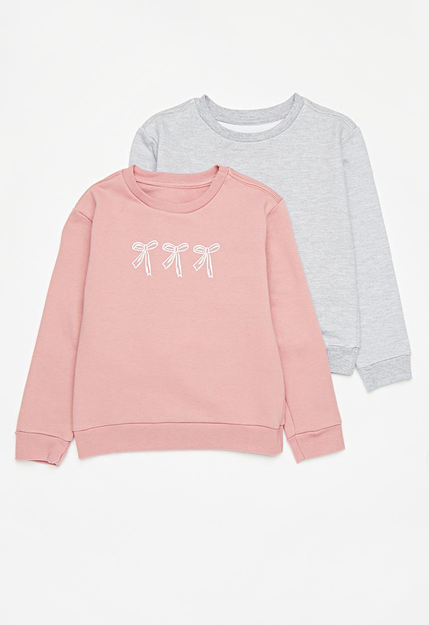 Pop Candy - 2 Pack  sweatshirt - dusty pink & grey mel