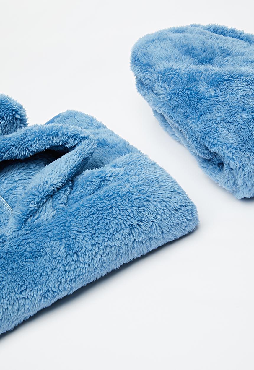 Pop Candy - Hooded teddy fleece top & bottom set-blue