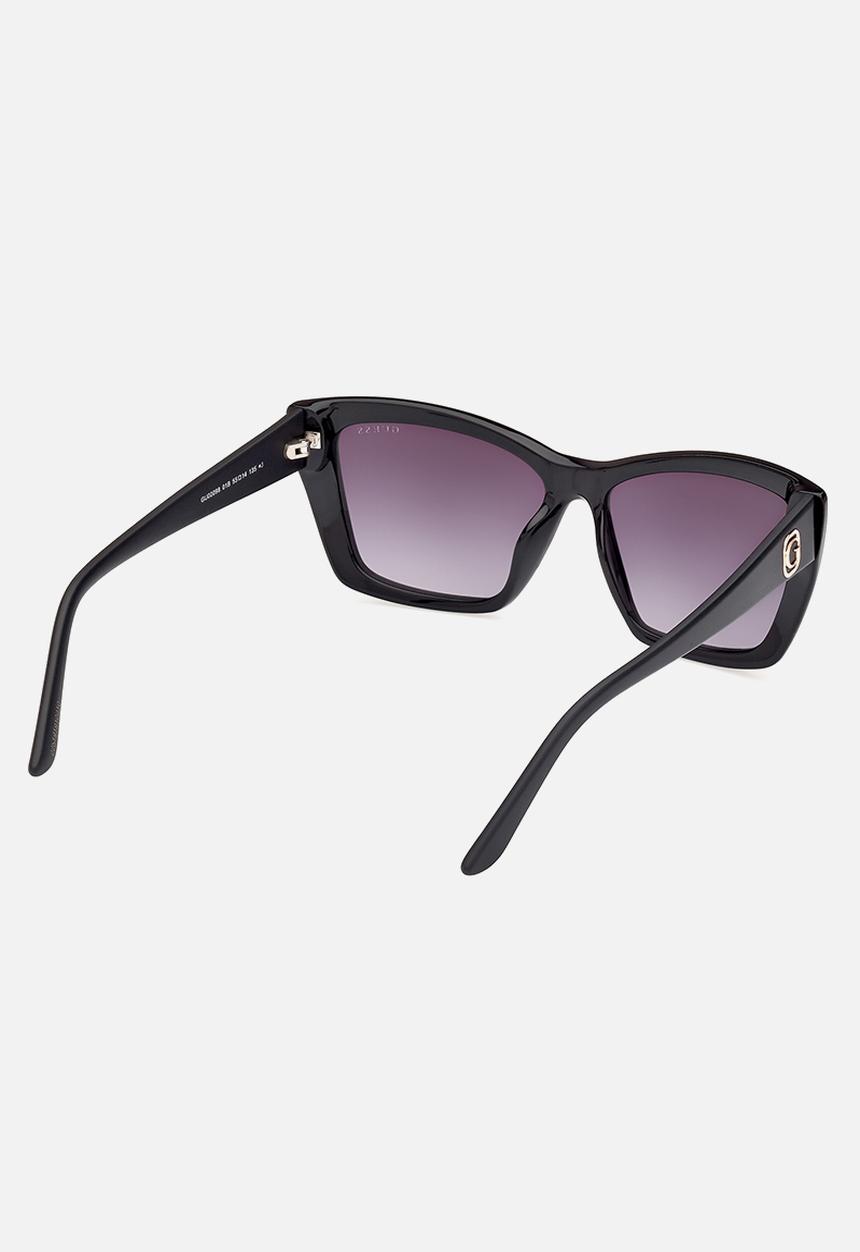 GUESS - Cat Eye Shape Sunglasses 55mm - Shiny Black