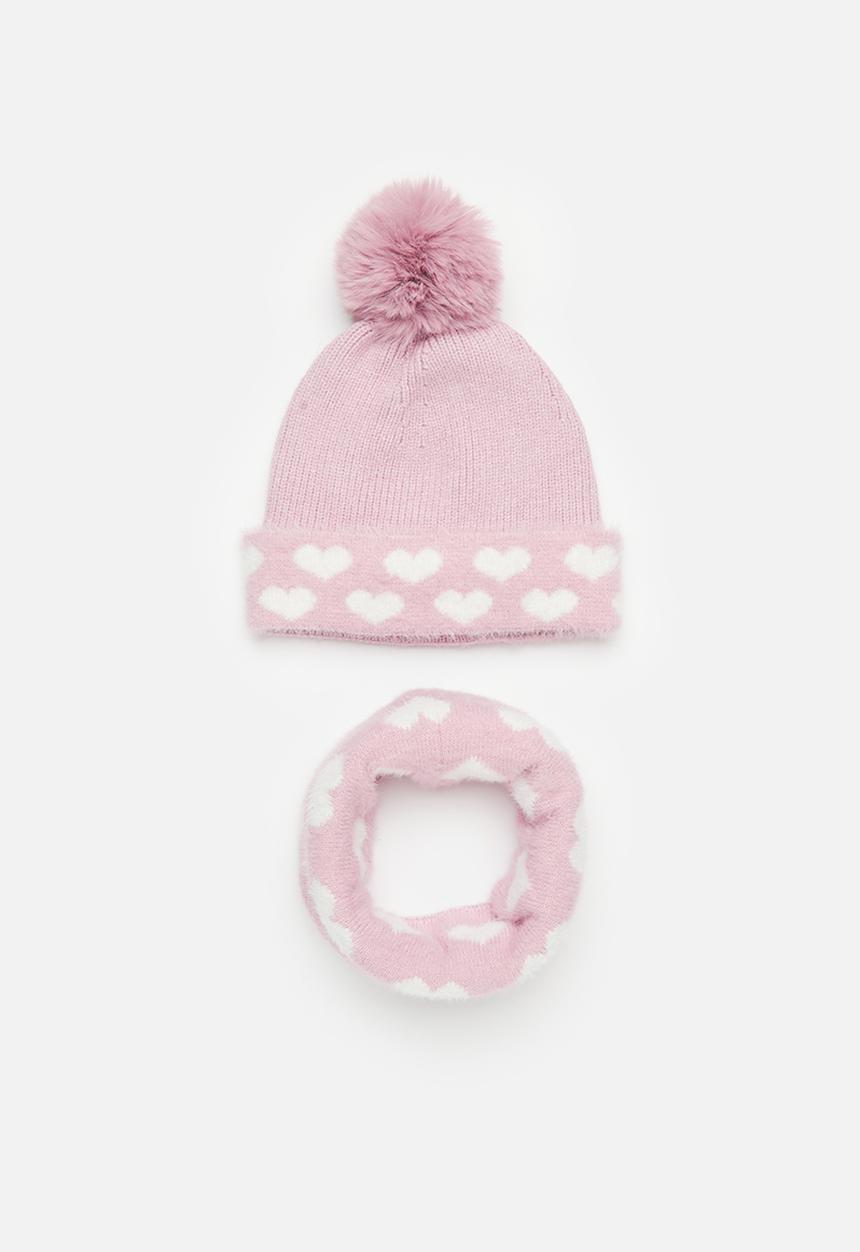 Pop Candy - Beanie & scarf set-pink