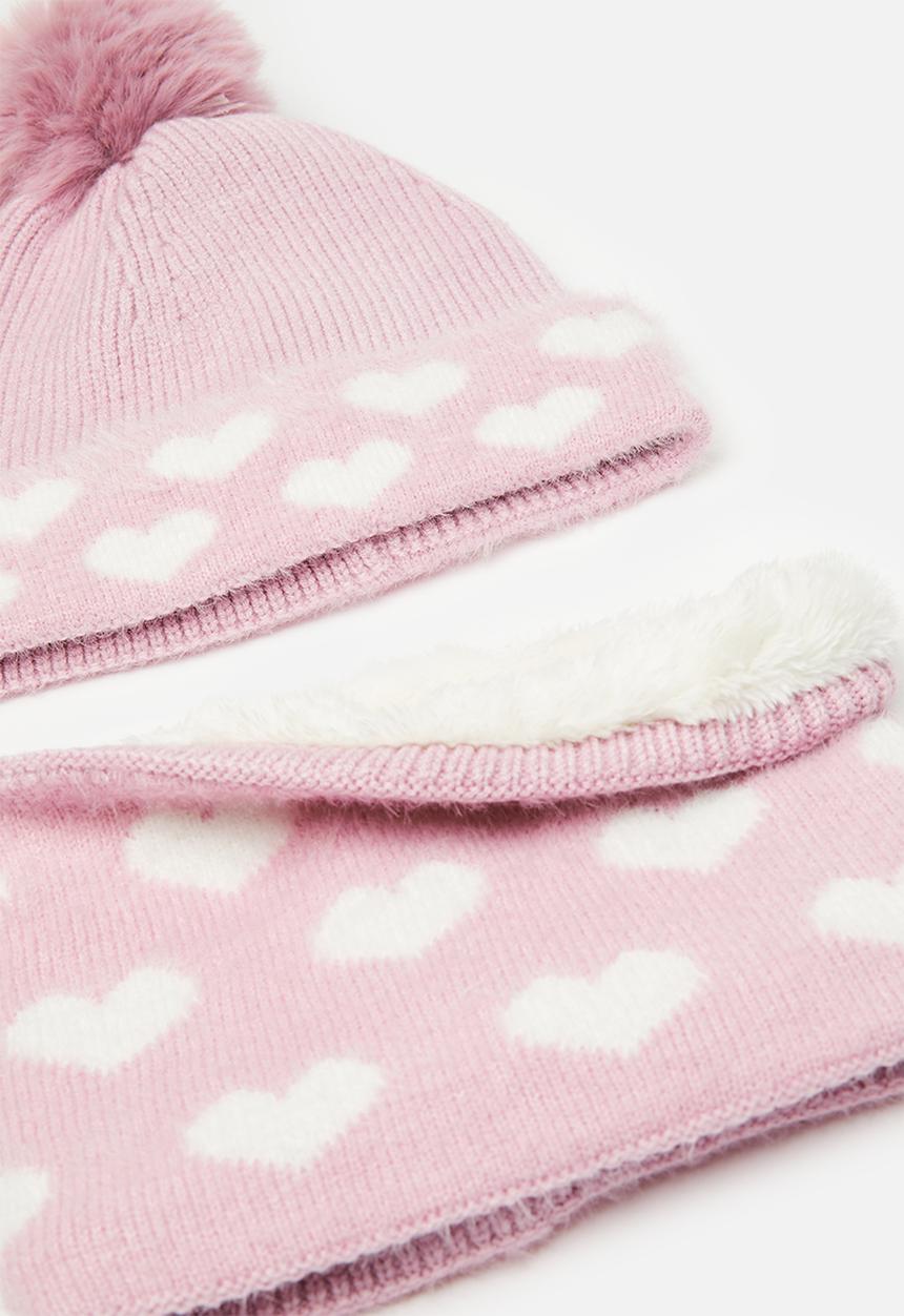 Pop Candy - Beanie & scarf set-pink