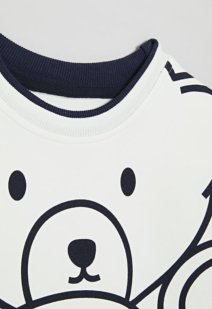 Pop Candy - Printed sweat top - white & navy 