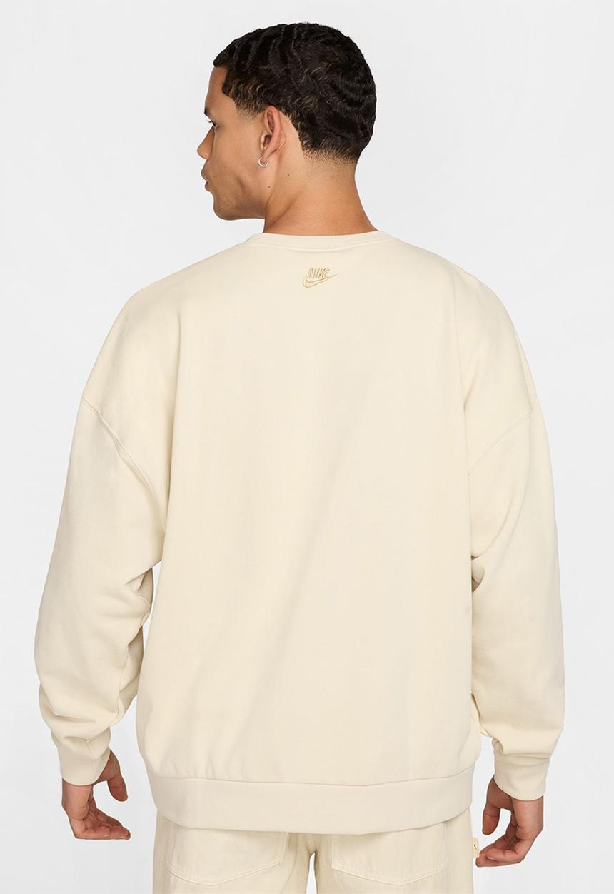 nike club crew neck sweat in khaki