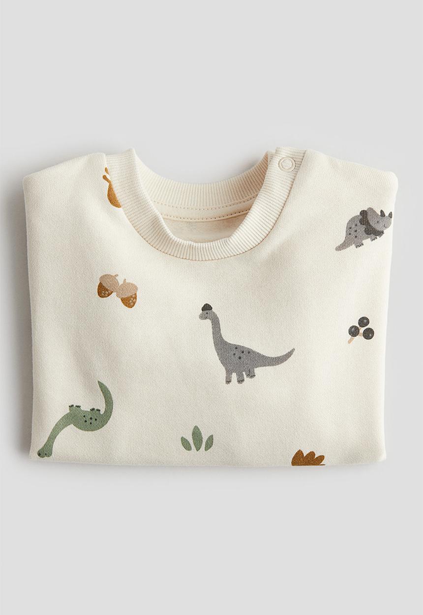 H&M - Printed sweatshirt - cream dinosaurs 