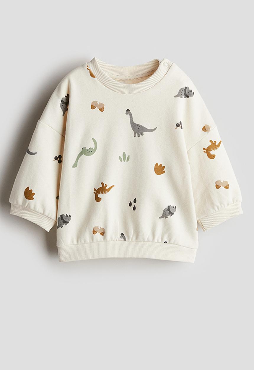 H&M - Printed sweatshirt - cream dinosaurs 