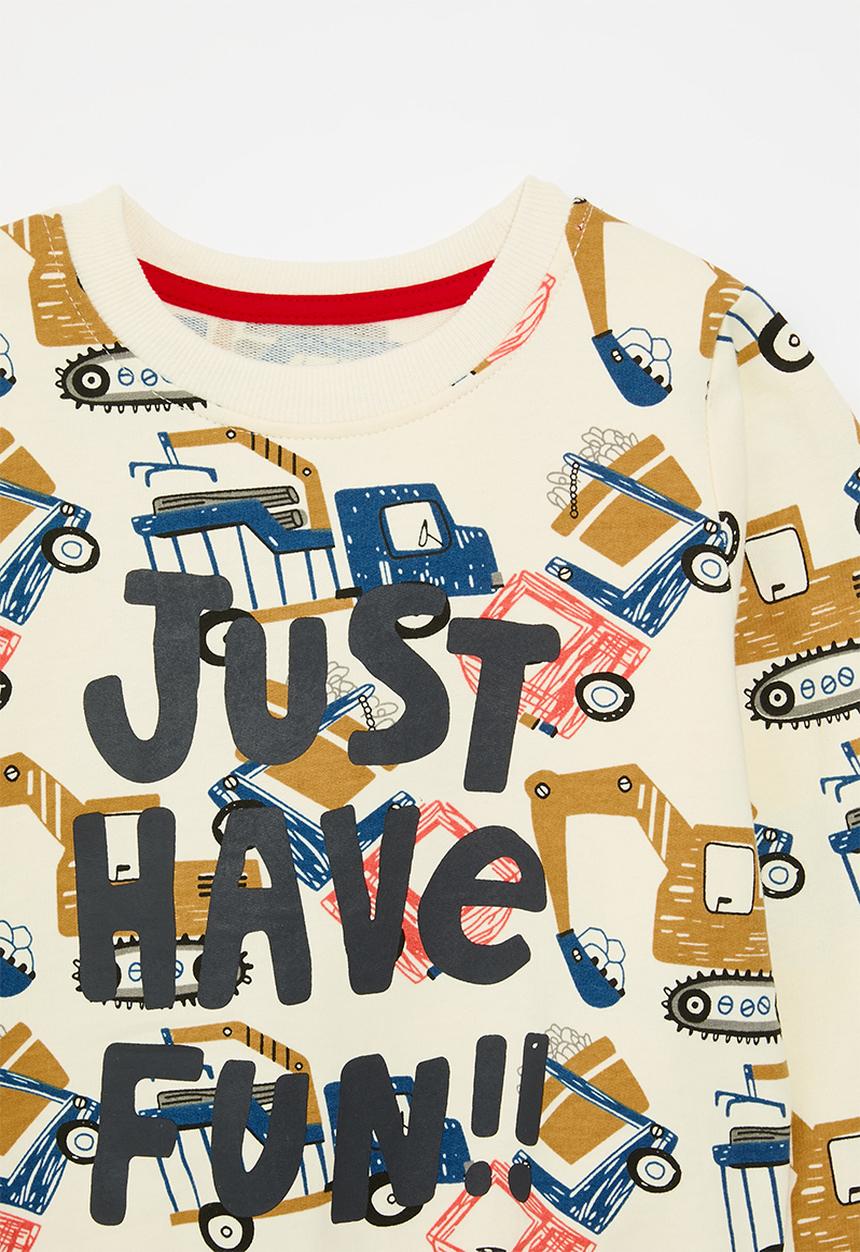 Pop Candy - Just have fun sweat top - ecru