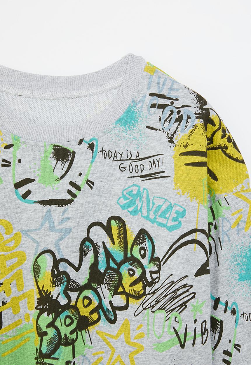 Pop Candy - Printed sweat top - grey