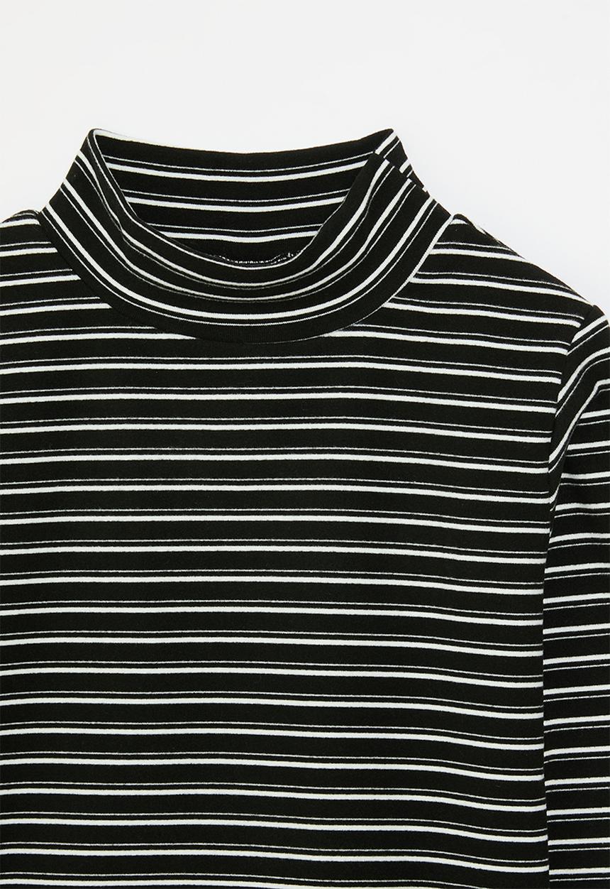 Pop Candy - Striped poloneck - black & white