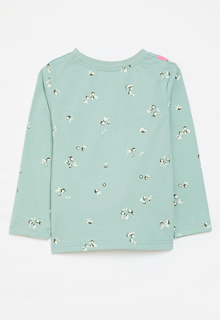 Pop Candy - Applique crew neck tee - sage green