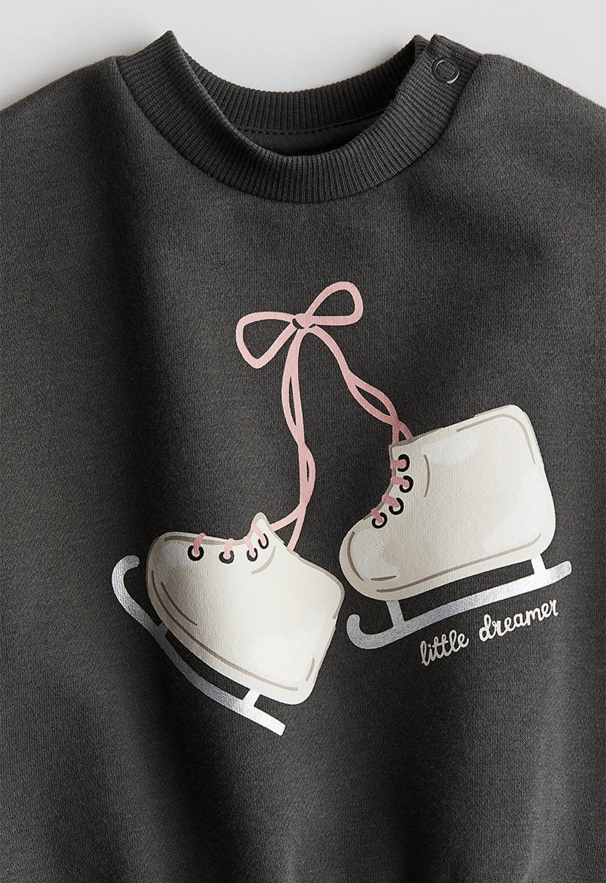 H&M - Printed sweatshirt - dark grey ice skates