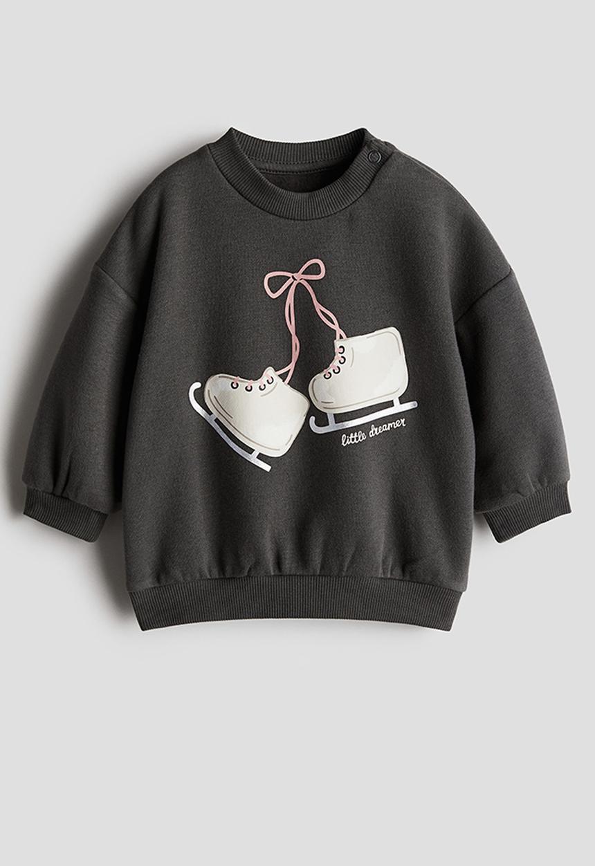 H&M - Printed sweatshirt - dark grey ice skates