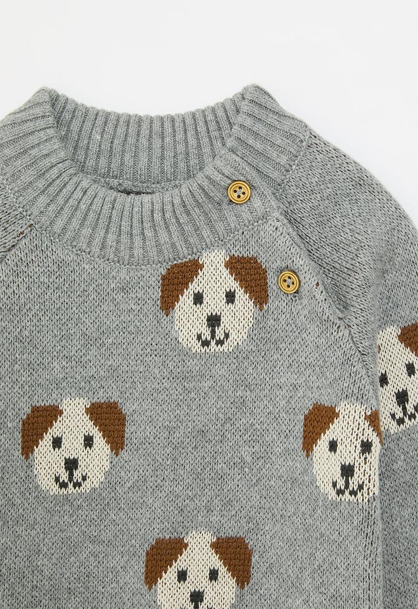 Pop Candy - Printed knit jersey - grey