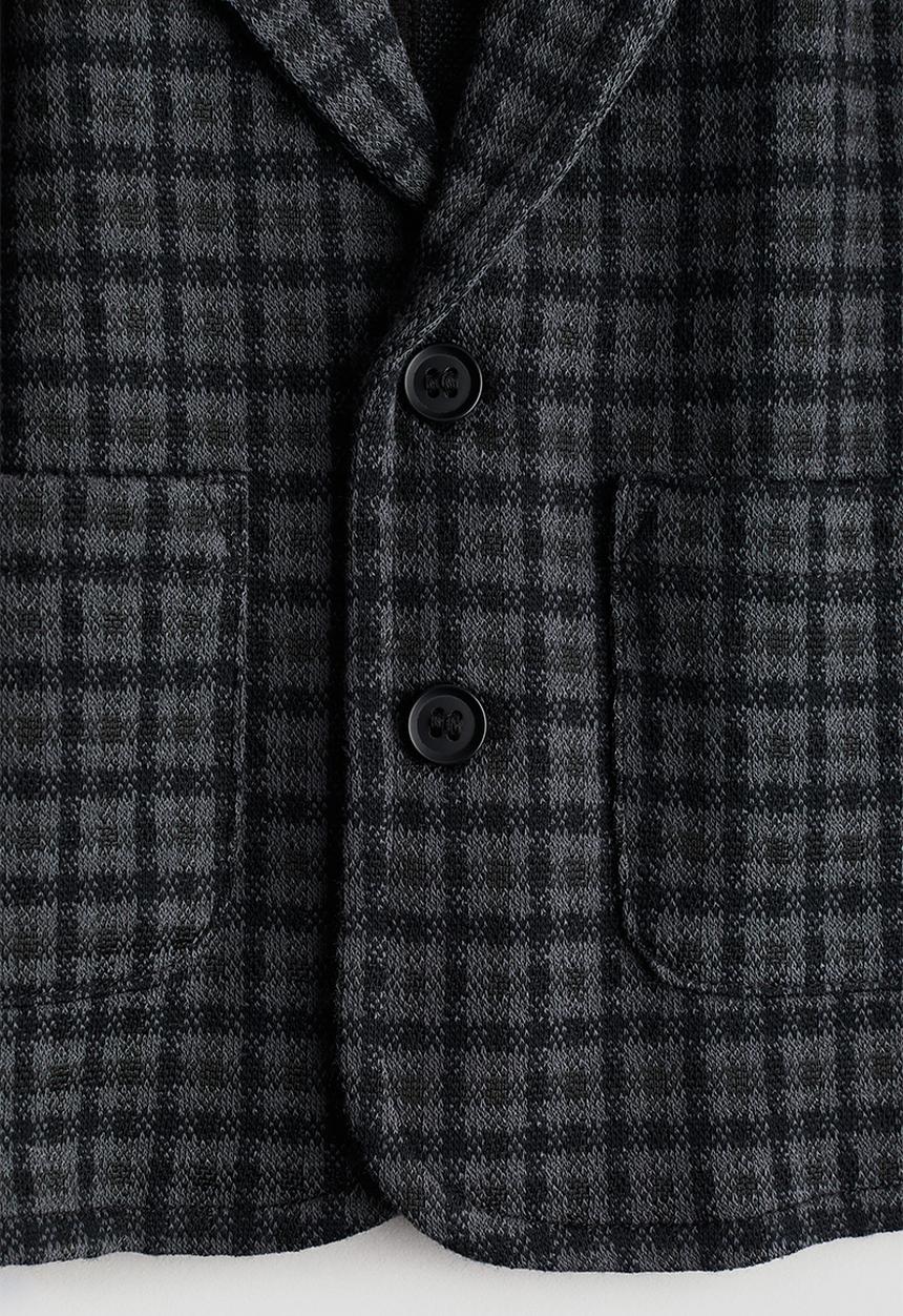 H&M - Jersey jacket - dark grey checked
