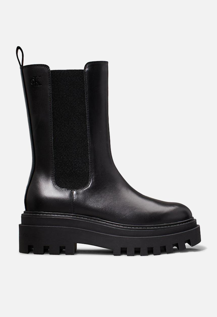 Calvin Klein - Flatform leather chelseas boot - triple black