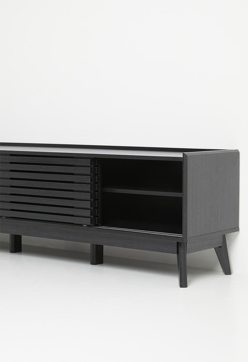 Sixth Floor - Slatted tv unit-black