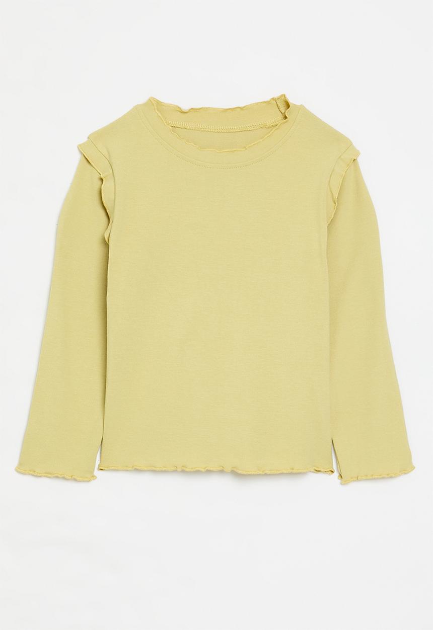 Pop Candy - Frilled long sleeve tee - mustard