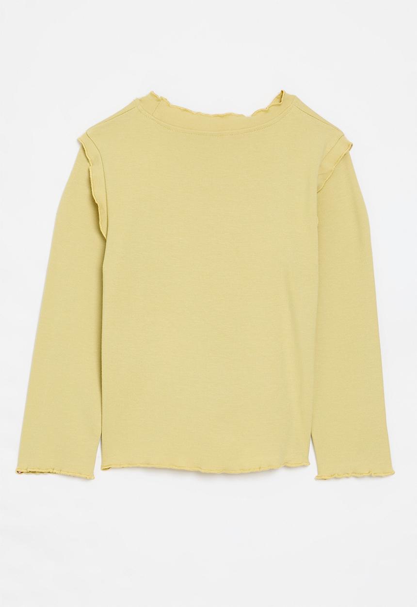 Pop Candy - Frilled long sleeve tee - mustard