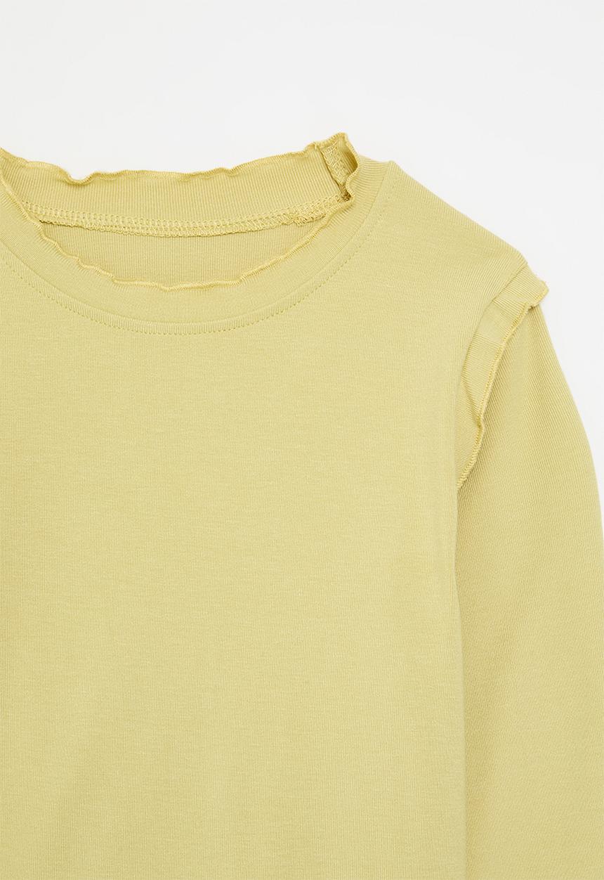 Pop Candy - Frilled long sleeve tee - mustard