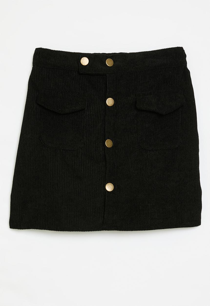 Pop Candy - Cord mini skirt - black