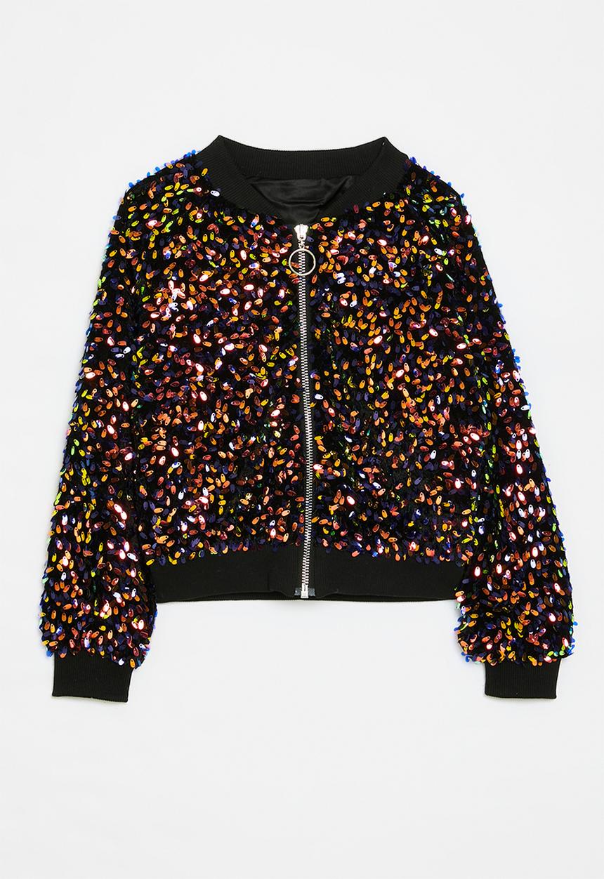 Pop Candy - Sequinned bomber jacket - black
