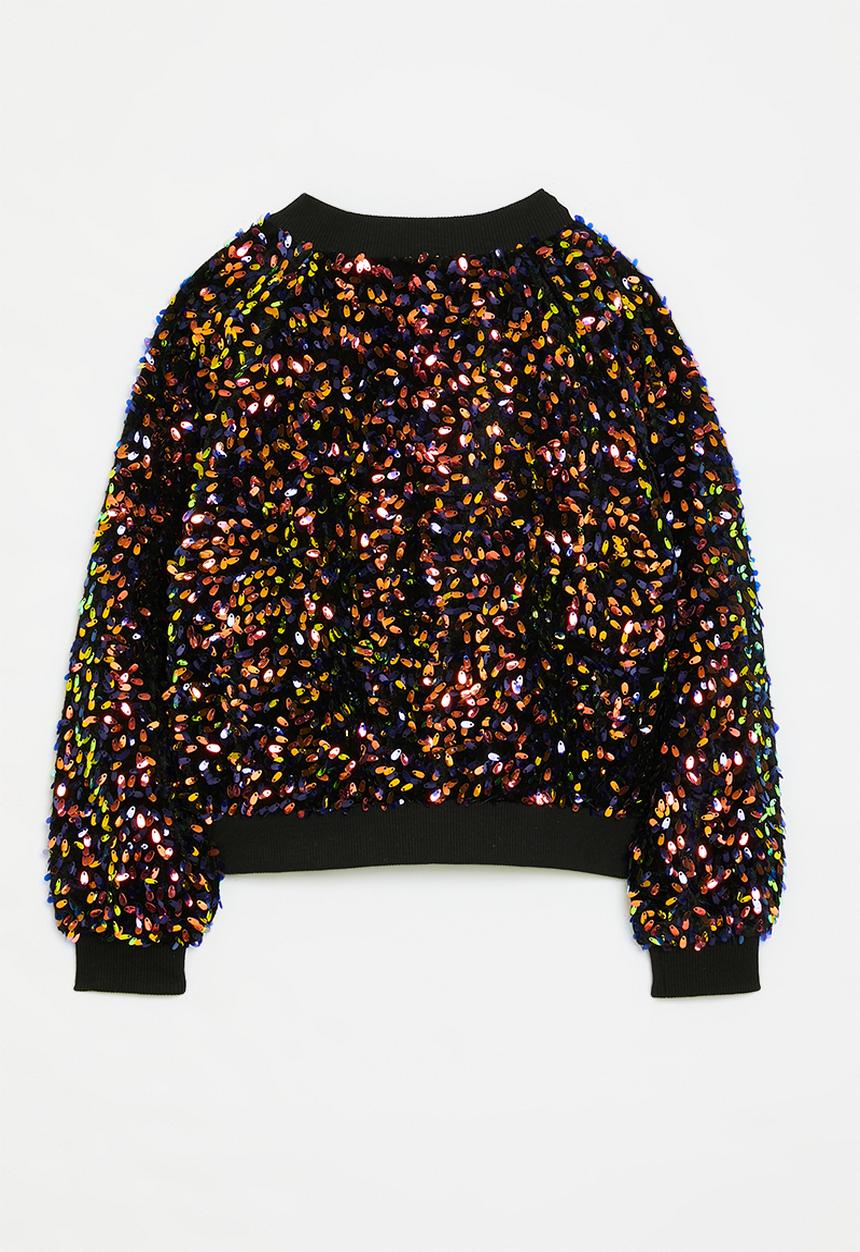Pop Candy - Sequinned bomber jacket - black