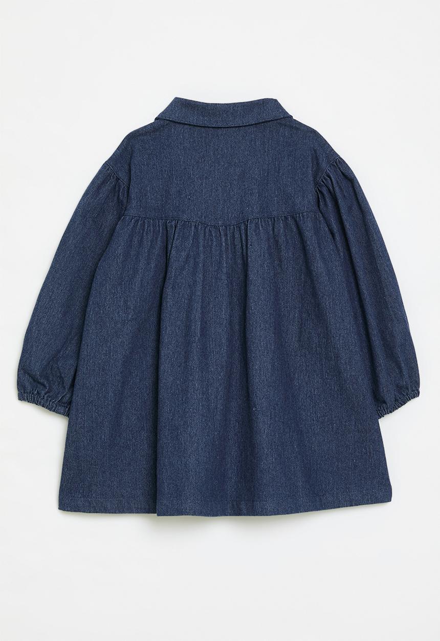 Pop Candy - Button down denim dress-dark blue