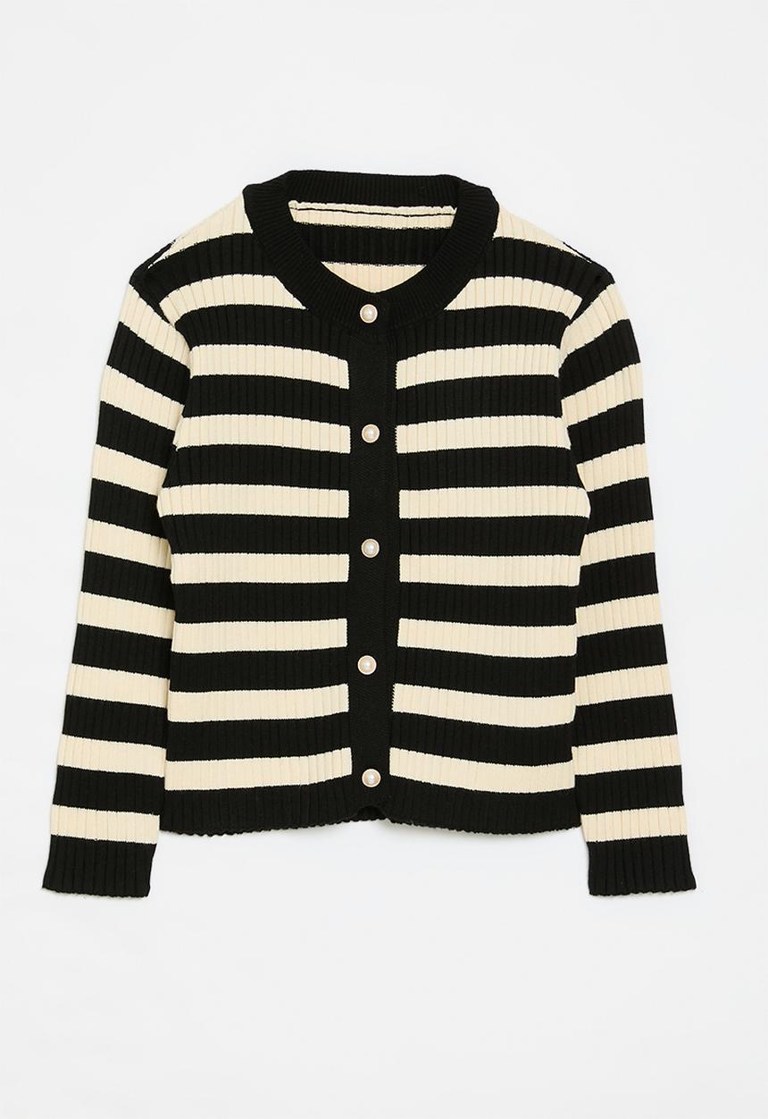 Pop Candy - Striped cardigan - black & white 