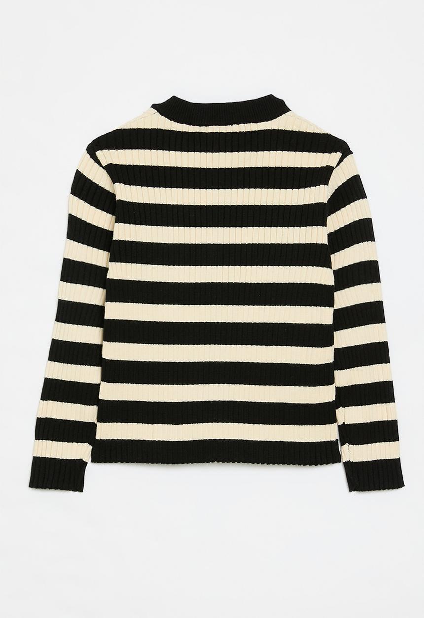 Pop Candy - Striped cardigan - black & white 
