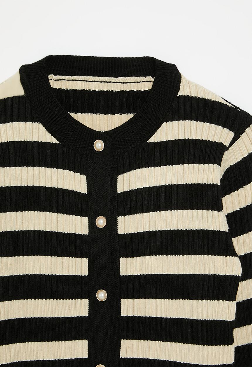 Pop Candy - Striped cardigan - black & white 