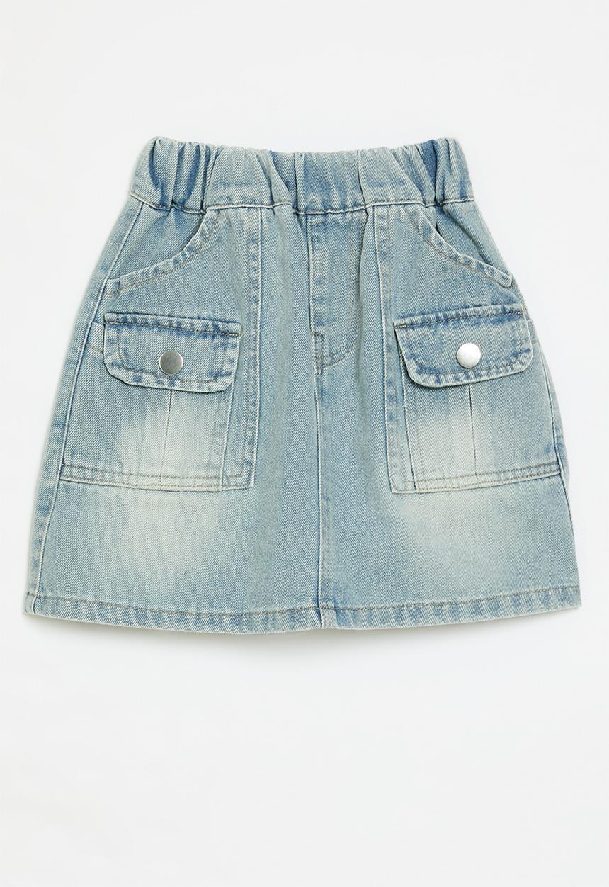 Pop Candy - Denim utility skirt-blue