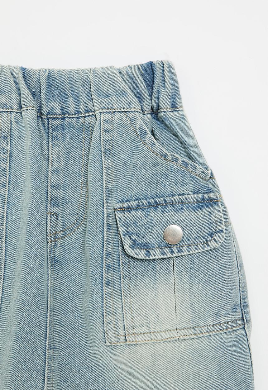 Pop Candy - Denim utility skirt-blue