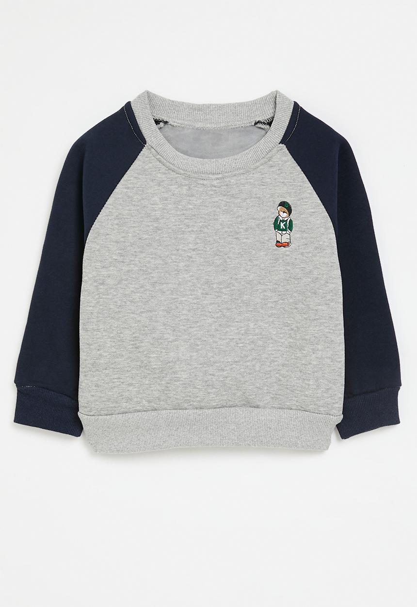 Pop Candy - Reglan sweat top - grey & navy blue