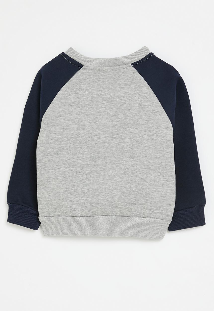 Pop Candy - Reglan sweat top - grey & navy blue