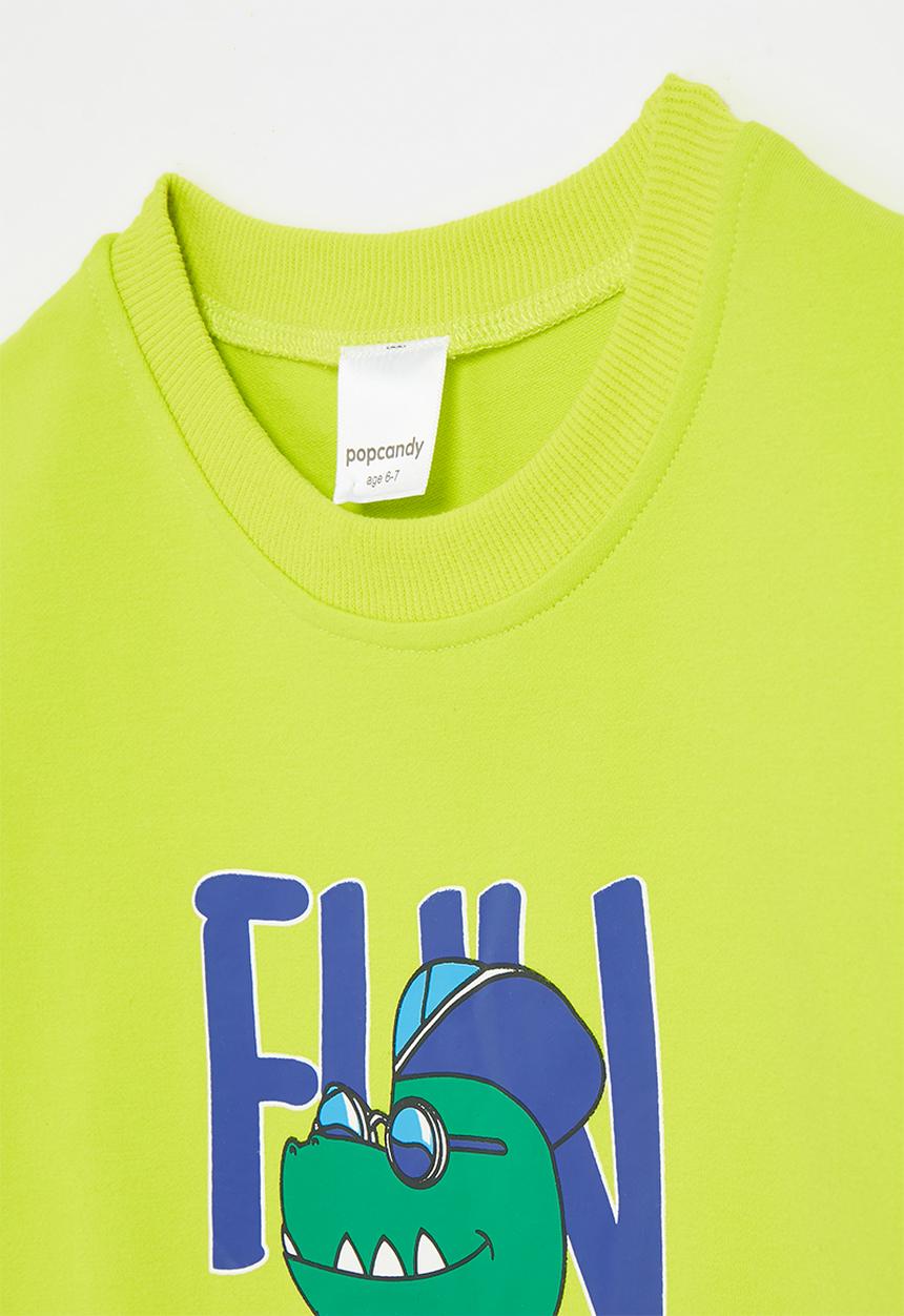 Pop Candy - Printed sweat top- lime green