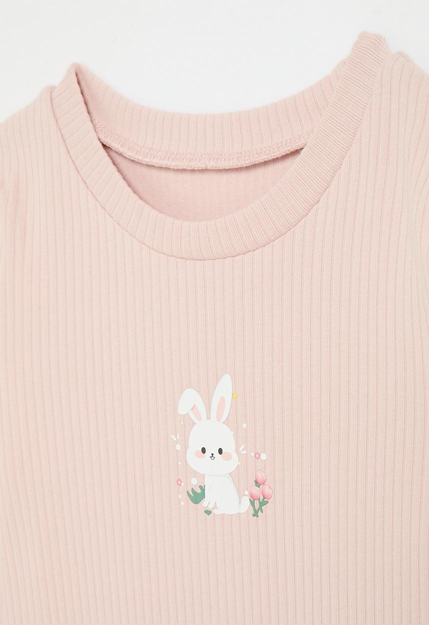 Pop Candy - Printed frilled top - pink