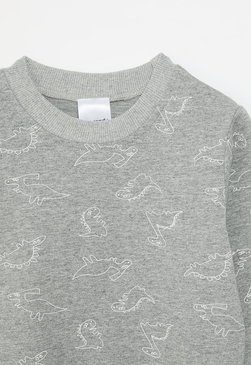 Pop Candy - Printed sweat top - grey & white
