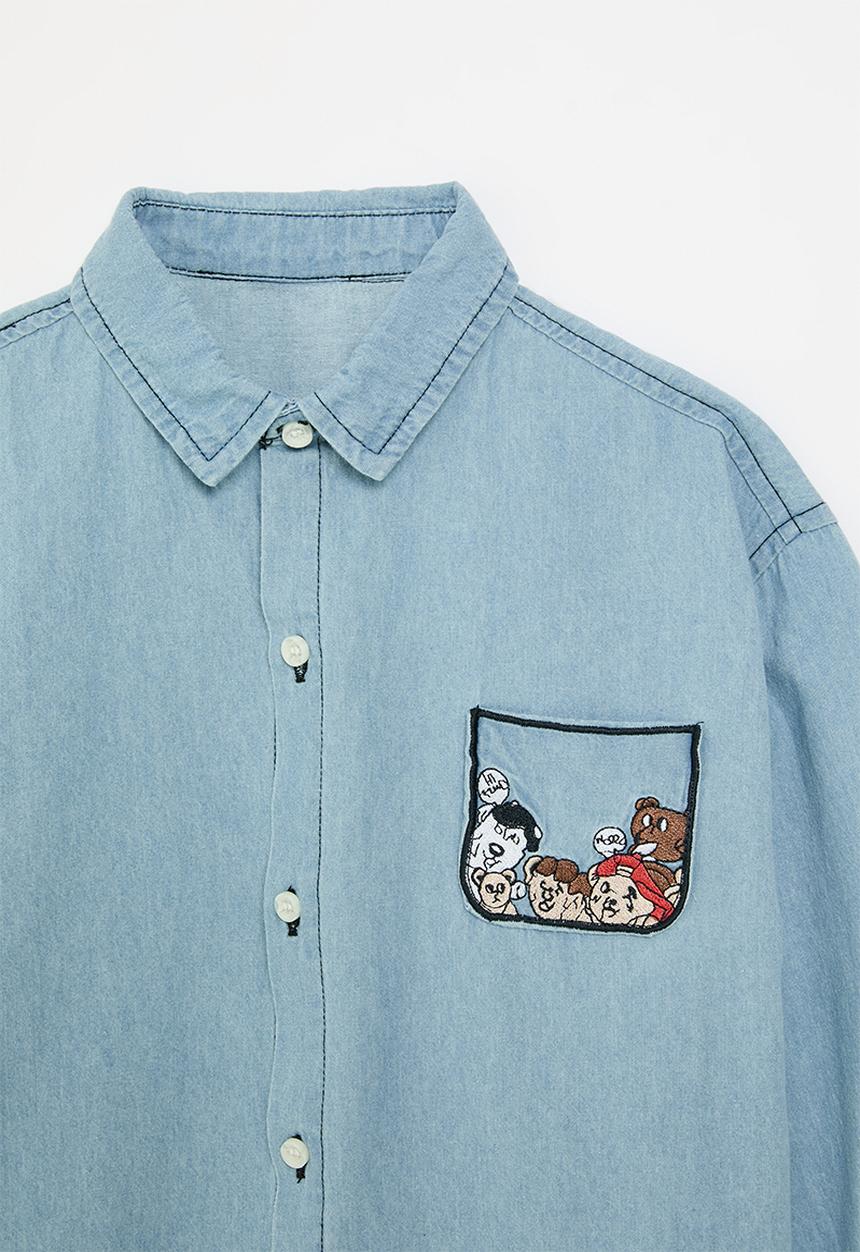 Pop Candy - Denim shirt-blue