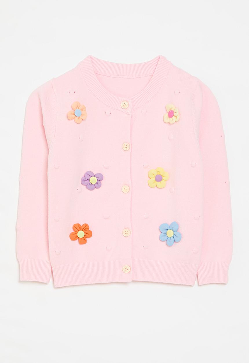 Pop Candy - Floral applique cardigan -pink