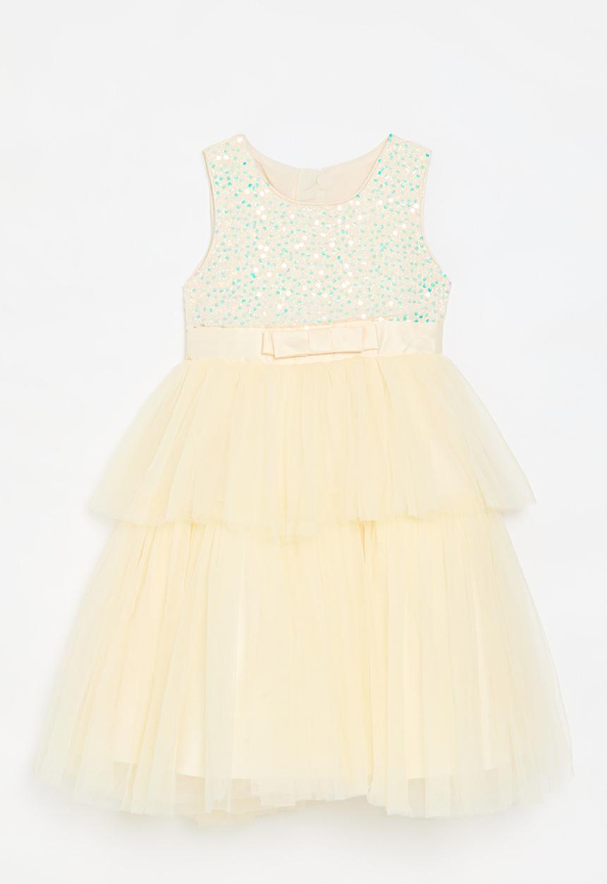 Pop Candy - Tiered combo dress - neutral